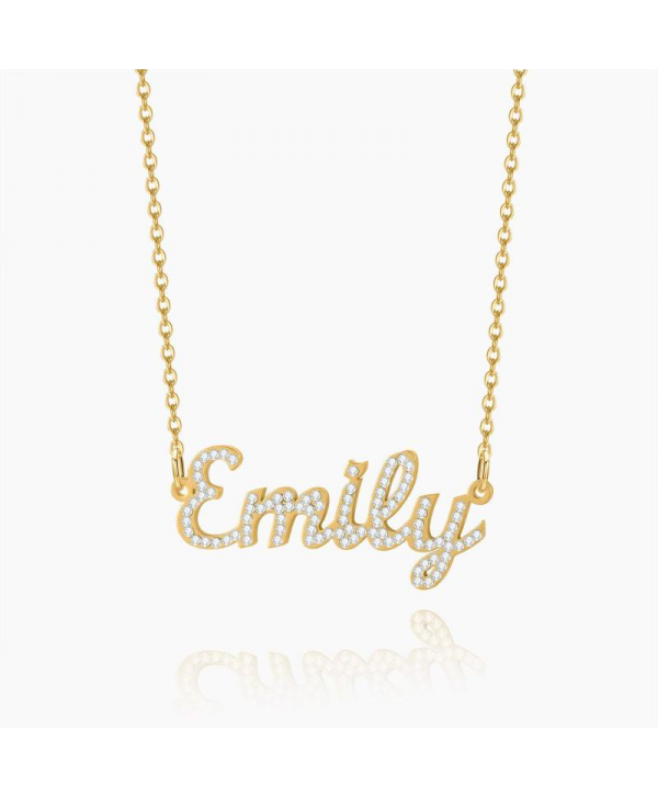 Custom Name Necklace: Design Your Dazzling Statement Personalized Diamond-Accent Name Necklace Sparkling Name Necklace for Her
