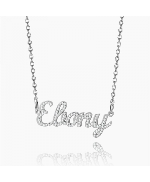 Custom Name Necklace: Design Your Dazzling Statement Personalized Diamond-Accent Name Necklace Sparkling Name Necklace for Her