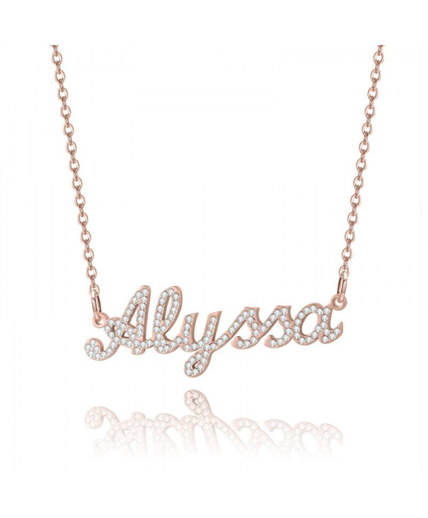 Custom Name Necklace: Design Your Dazzling Statement Personalized Diamond-Accent Name Necklace Sparkling Name Necklace for Her