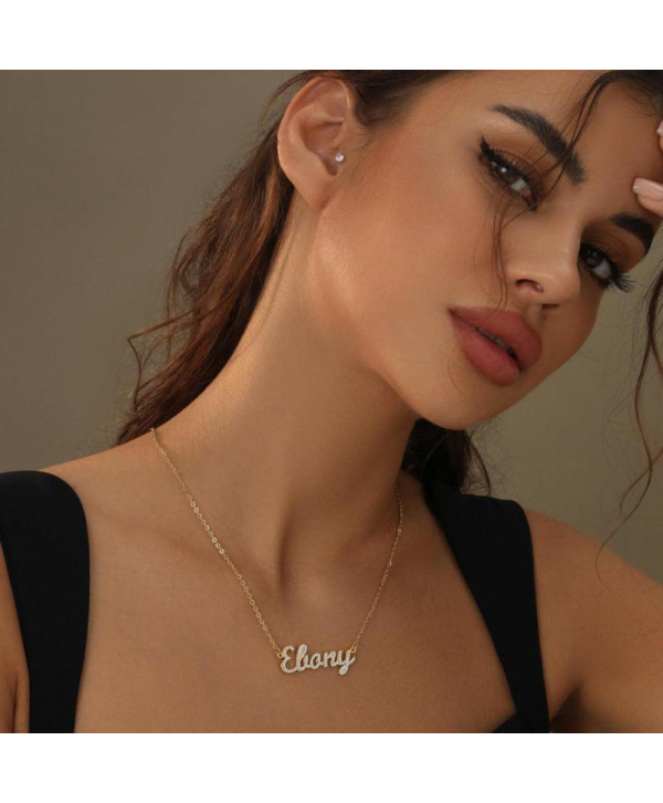 Custom Name Necklace: Design Your Dazzling Statement Personalized Diamond-Accent Name Necklace Sparkling Name Necklace for Her