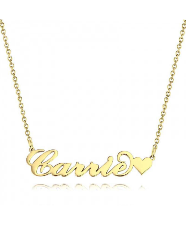 Carrie Style Custom Name Necklace with Little Heart Unique Gift Rose Gold For Her