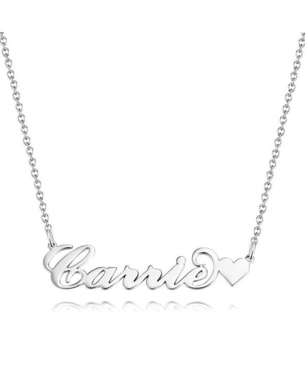 Carrie Style Custom Name Necklace with Little Heart Unique Gift Rose Gold For Her