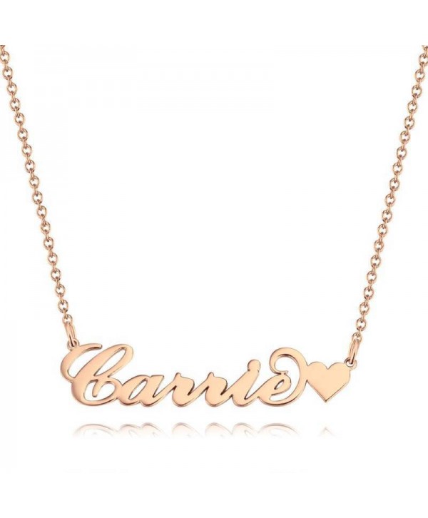 Mother's Day Gift Carrie Style Custom Name Necklace with Little Heart Unique Gift 14K Gold