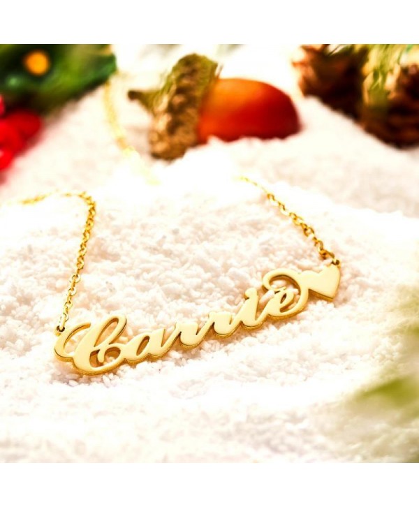 Mother's Day Gift Carrie Style Custom Name Necklace with Little Heart Unique Gift 14K Gold