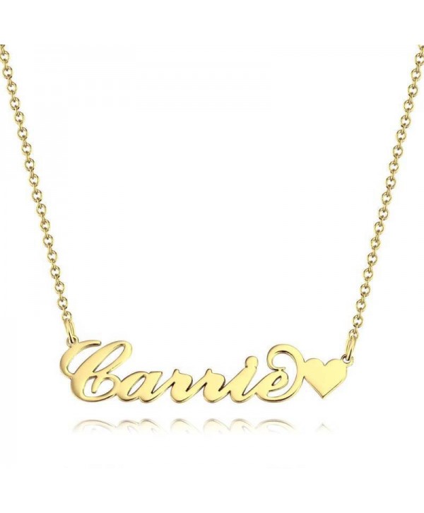 Mother's Day Gift Carrie Style Custom Name Necklace with Little Heart Unique Gift 14K Gold