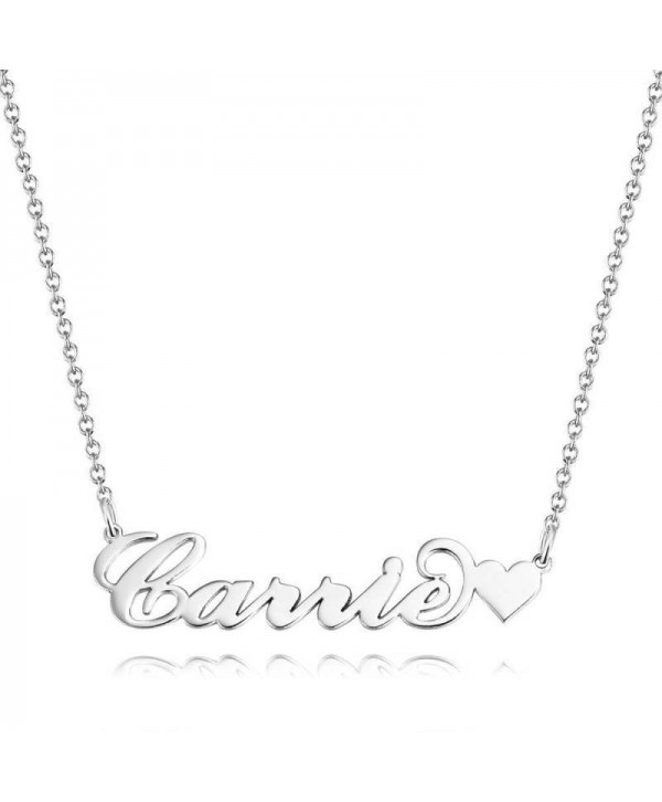 Mother's Day Gift Carrie Style Custom Name Necklace with Little Heart Unique Gift 14K Gold