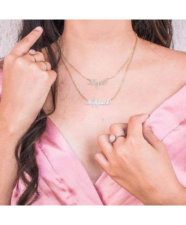 14K Gold Plated Carrie Name Necklace Copper Custom Name Necklace