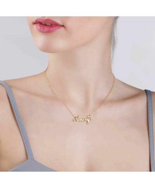 14K Gold Plated Carrie Name Necklace Copper Custom Name Necklace