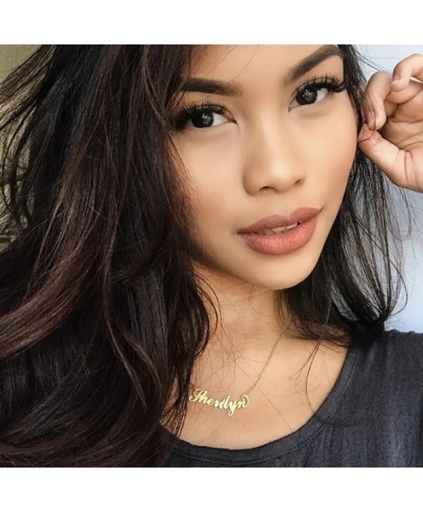 14K Gold Plated Carrie Name Necklace Copper Custom Name Necklace