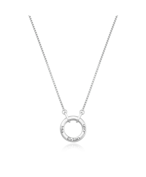 Personalized Family Circle Necklace Custom Engraved Love Circle Necklace The "Forever Connected" Engraved Circle Necklace
