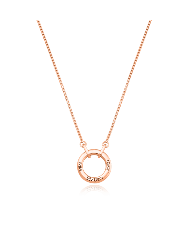 Personalized Family Circle Necklace Custom Engraved Love Circle Necklace The "Forever Connected" Engraved Circle Necklace