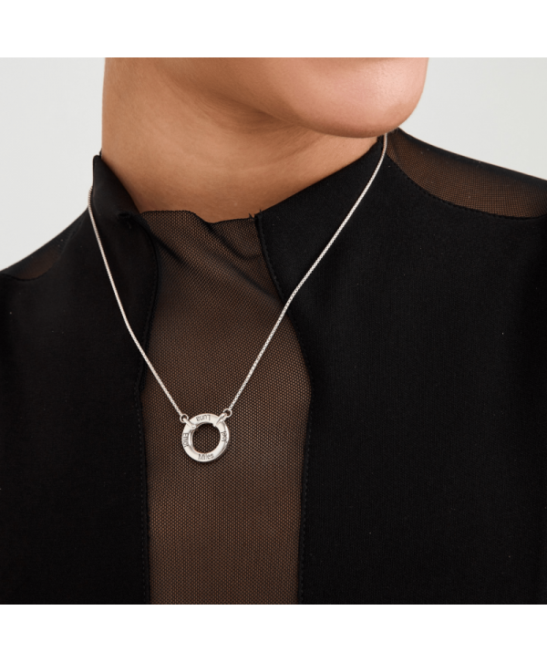 Personalized Family Circle Necklace Custom Engraved Love Circle Necklace The "Forever Connected" Engraved Circle Necklace