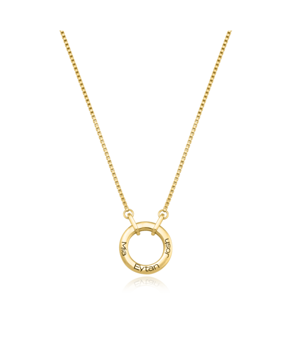 Personalized Family Circle Necklace Custom Engraved Love Circle Necklace The "Forever Connected" Engraved Circle Necklace