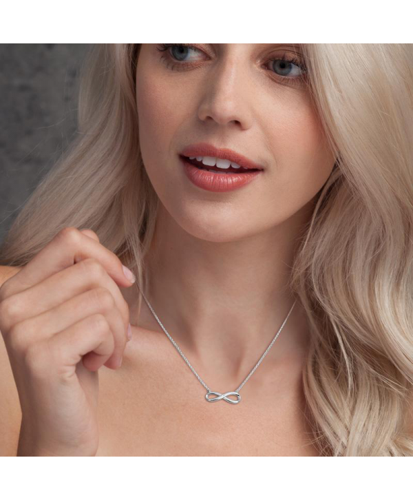 Infinity Love Necklace With Swarovski Crystal Silver