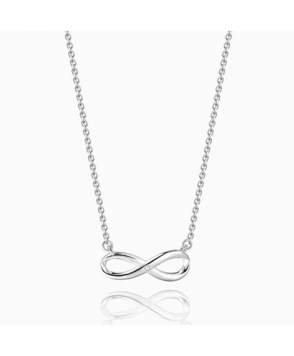 Infinity Love Necklace With Swarovski Crystal Silver