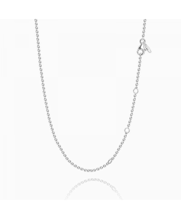 17.7in Rolo Chain Basic Necklace Silver - Length Adjustable