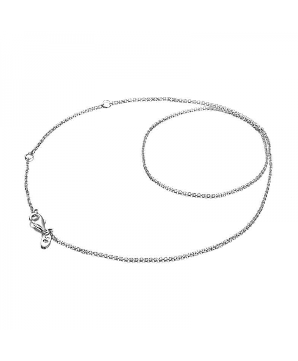 17.7in Rolo Chain Basic Necklace Silver - Length Adjustable