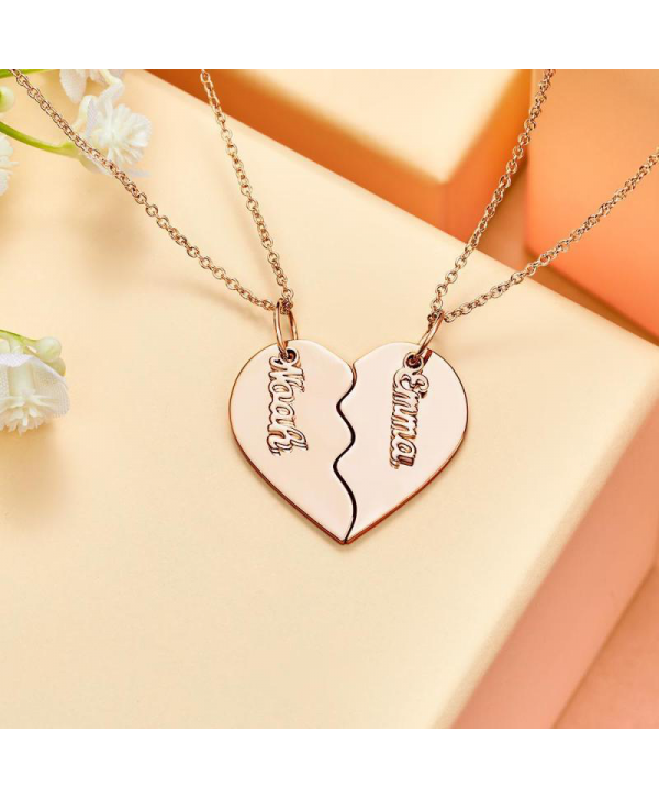 Custom Engraved Heart Necklace Memorial Couple's Gift