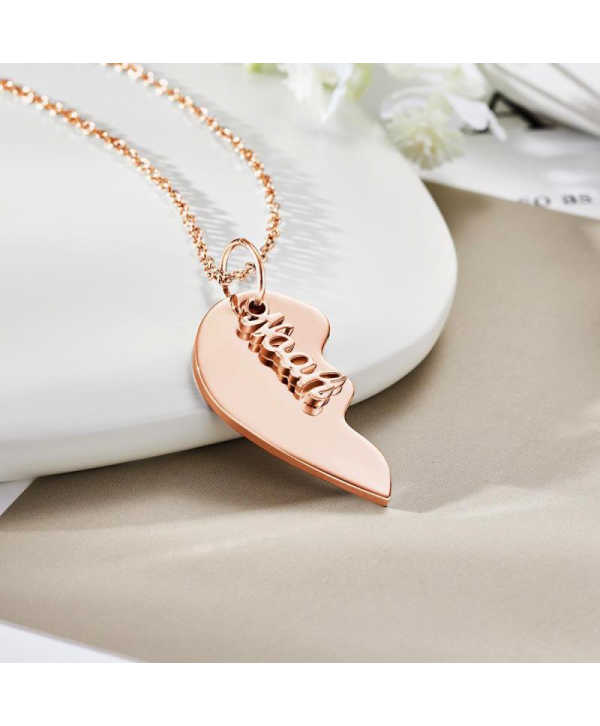 Custom Engraved Heart Necklace Memorial Couple's Gift