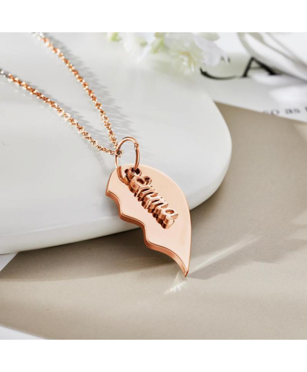 Custom Engraved Heart Necklace Memorial Couple's Gift