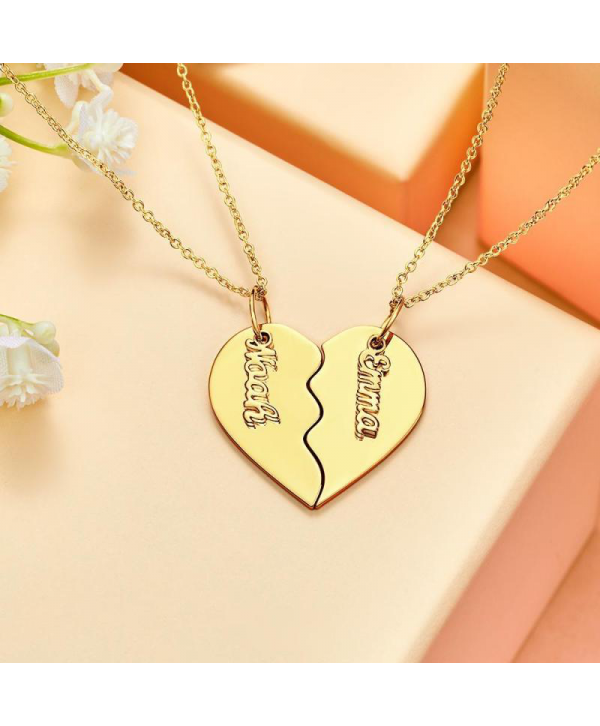 Custom Engraved Heart Necklace Memorial Couple's Gift