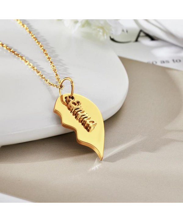 Custom Engraved Heart Necklace Memorial Couple's Gift
