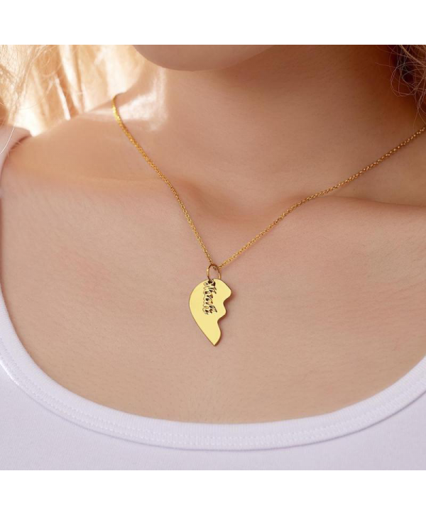 Custom Engraved Heart Necklace Memorial Couple's Gift