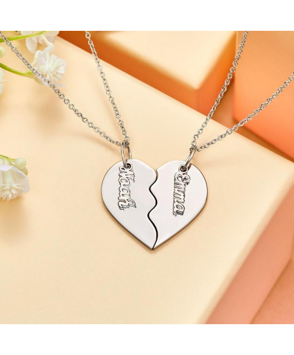 Custom Engraved Heart Necklace Memorial Couple's Gift