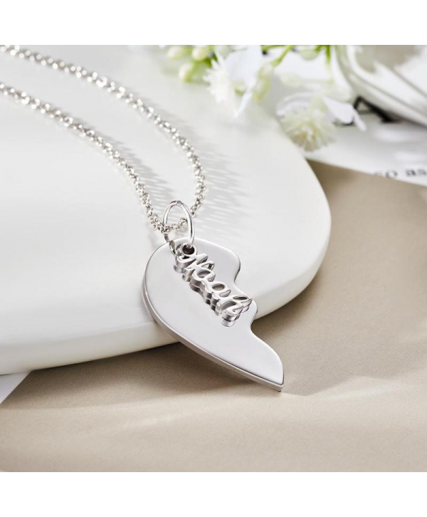 Custom Engraved Heart Necklace Memorial Couple's Gift