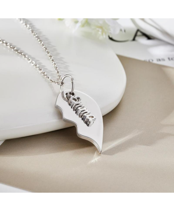 Custom Engraved Heart Necklace Memorial Couple's Gift