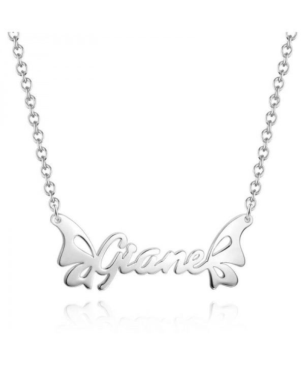 Personalized Butterfly Name Necklace 14K Gold For Her